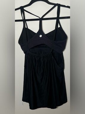 Never worn! Lululemon  athletica Black Strappy Tank with Built-in Shelf Bra